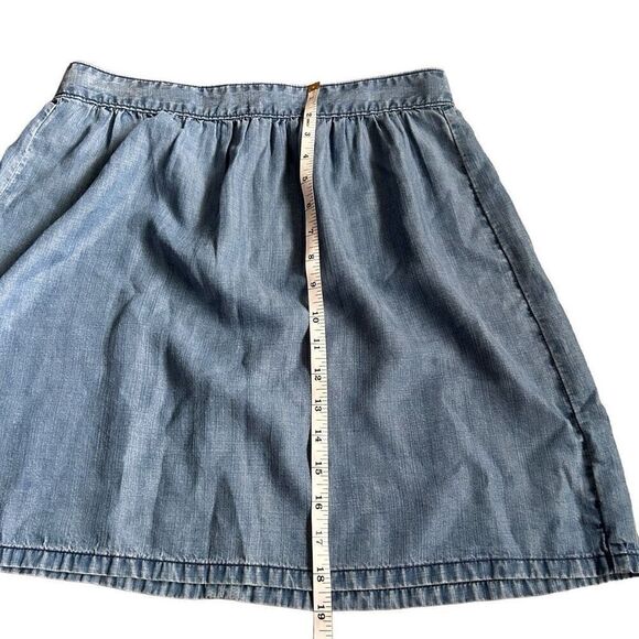 Madewell Chambray A-Line Skirt Womens Blue Zipper Back - Picture 5 of 5